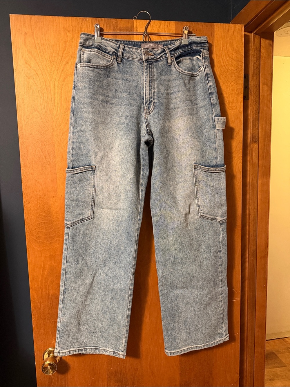 Just USA Light Blue Relaxed Carpenter Jeans - Women's